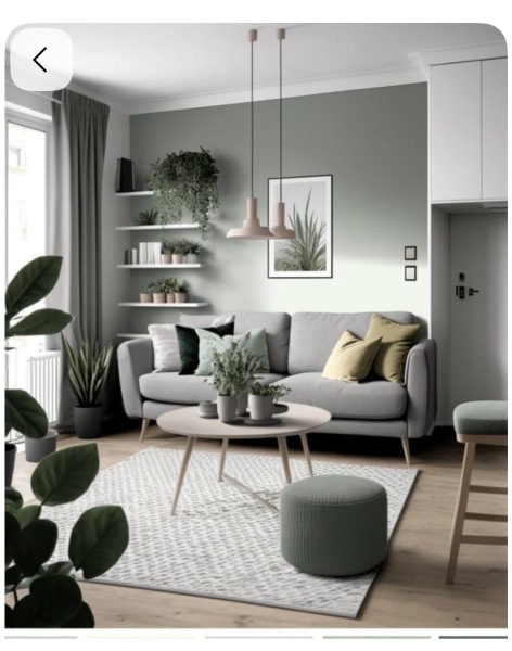How to style a grey-sofa, brown-carpet, grey/sage-walls living room - help!