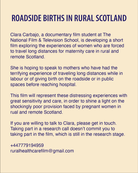 Roadside births in Rural & Remote Scotland