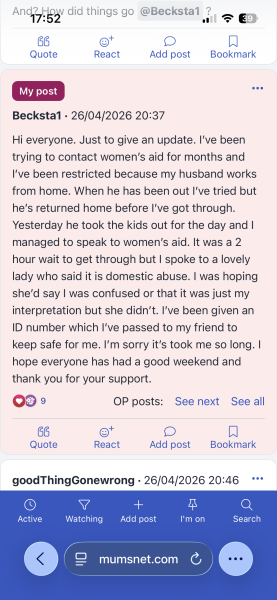 Seeking gentle support after recognising abuse and coercive control