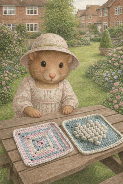 Part 2. Our blanket making for lovely waffle heads into its final stages.