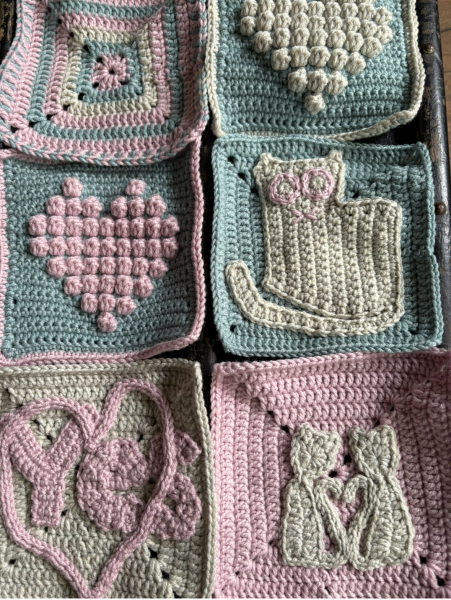 Part 2. Our blanket making for lovely waffle heads into its final stages.