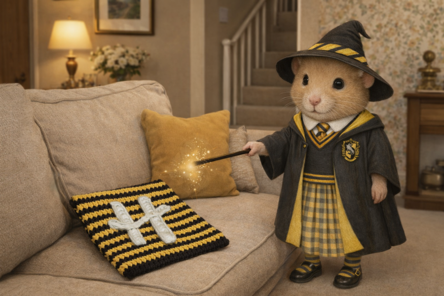 Part 2. Our blanket making for lovely waffle heads into its final stages.