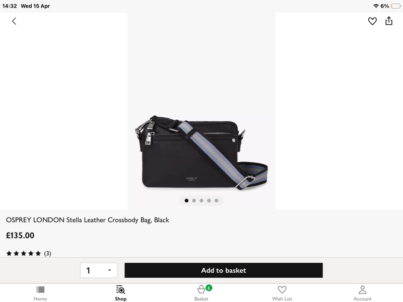 Leather Mid Size Crossbody handbag