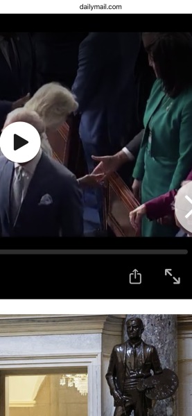 What was Queen Camilla handed while greeting people after the speech? (pics)