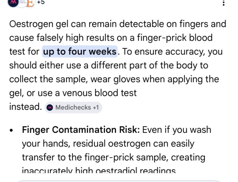Private blood test (finger) hormone results - advice