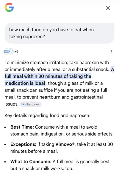 When a medication has to be taken with food - what constitutes "food"?