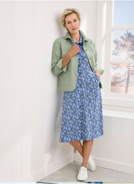 Dress and white trainers