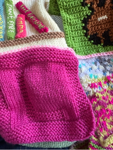Part 2. Our blanket making for lovely waffle heads into its final stages.