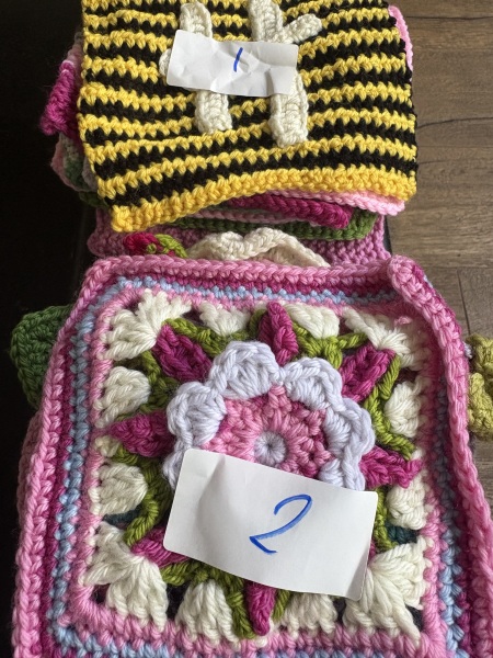 Part 2. Our blanket making for lovely waffle heads into its final stages.
