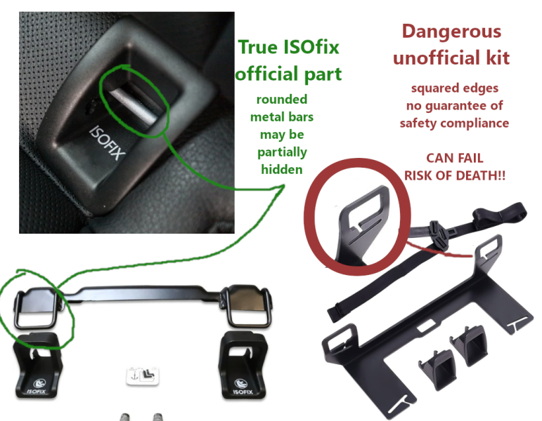 Isofix base with longer support leg or top tether options