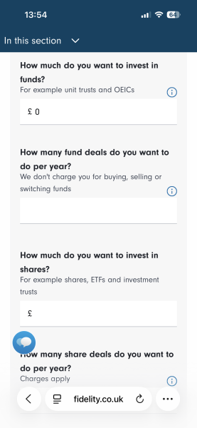 Calculating fees - Fidelity S&S ISA