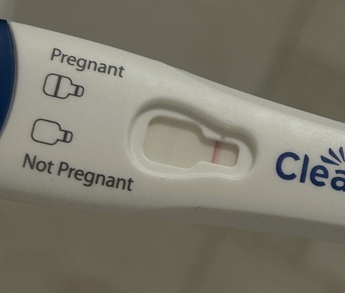 Late period with negative tests and possible faint line