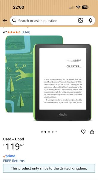 Message from Amazon about my much loved Kindle
