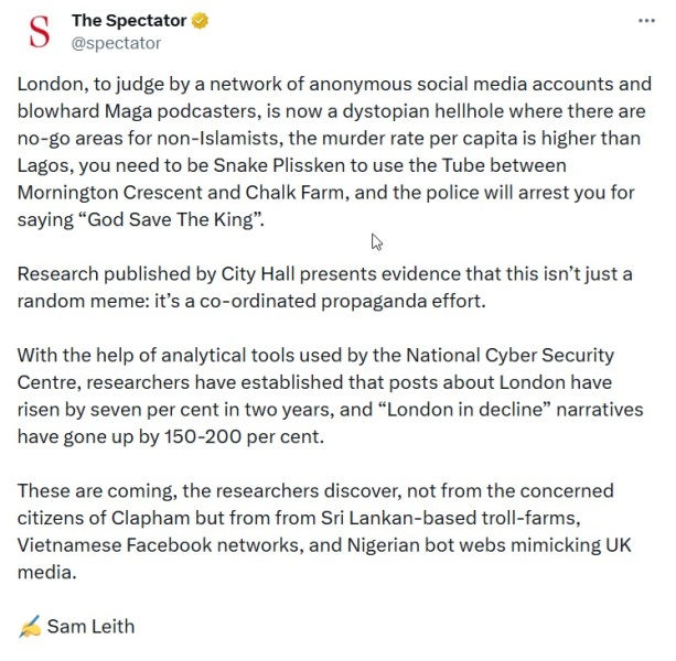 Is London a crime infested shithole?