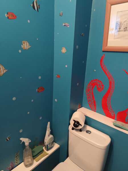 To ask to see your downstairs toilet wallpaper?