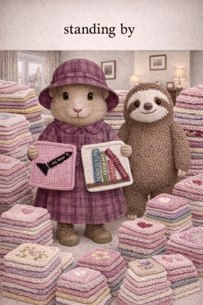 Part 2. Our blanket making for lovely waffle heads into its final stages.