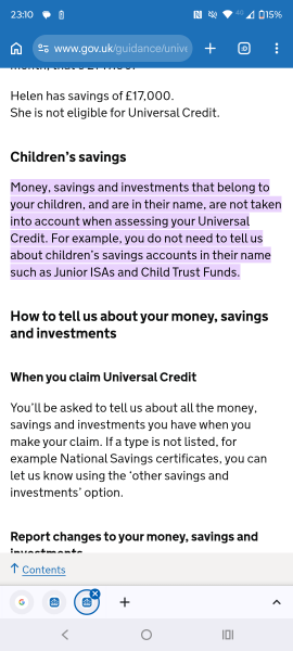 To wonder why the UC savings threshold is £6,000?