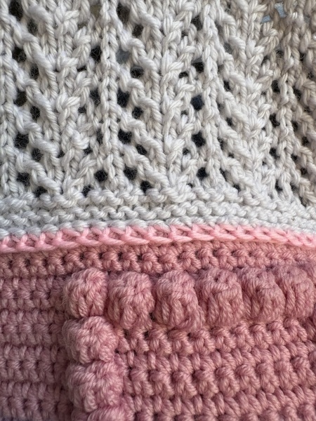 Part 2. Our blanket making for lovely waffle heads into its final stages.