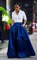 Ideas for a wedding outfit with black skirt and white shirt