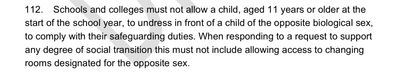 Will primary schools separate changing rooms and dormitories by biological sex?