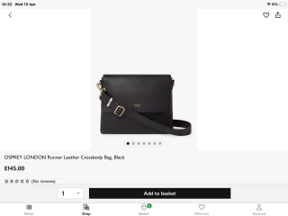 Leather Mid Size Crossbody handbag