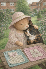 Part 2. Our blanket making for lovely waffle heads into its final stages.