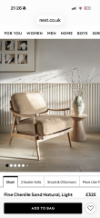 Occasional chair fatigue.  One with a wooden frame.