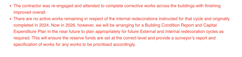 Outstanding flat maintenance enquire at bottom of chain holding up entire sale