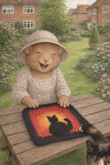 Part 2. Our blanket making for lovely waffle heads into its final stages.