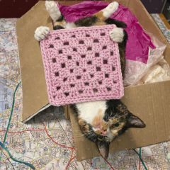 Part 2. Our blanket making for lovely waffle heads into its final stages.