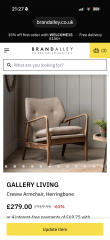 Occasional chair fatigue.  One with a wooden frame.
