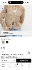 M&S tie front cardigan