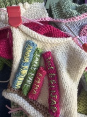 Part 2. Our blanket making for lovely waffle heads into its final stages.