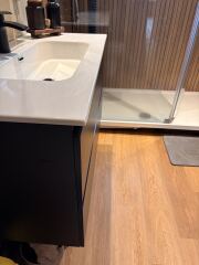 Vanity unit against side wall - counter top sink?