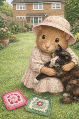 Part 2. Our blanket making for lovely waffle heads into its final stages.