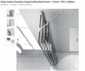 Folding shower screens over bath