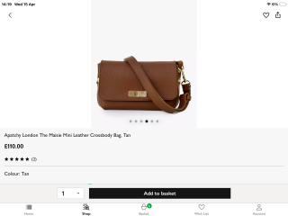 Leather Mid Size Crossbody handbag