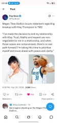 Meghan thee Stallion has outed her man for cheating on her via instagram and TMZ 👀👀