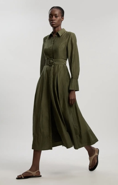 Looking for a polished khaki shirt dress for a wedding anniversary