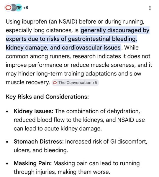 Taking ibuprofen while exercising
