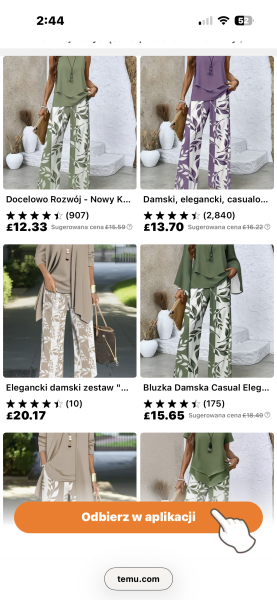 Where can I find a flowing two-piece trouser set on the high street?