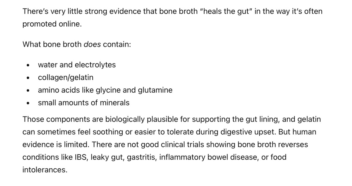 Does bone broth really help gut symptoms and how long does it take