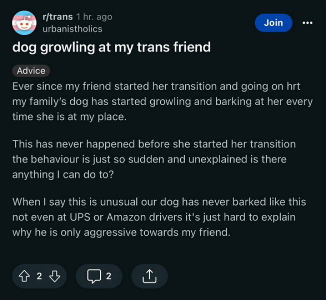 Watch in real time as Trans Reddit turns on one of it's own for suggesting that maybe they are biological men and arguing they are not makes them look unstable.