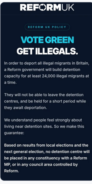 Immigration Detention Centres in Green Constituencies