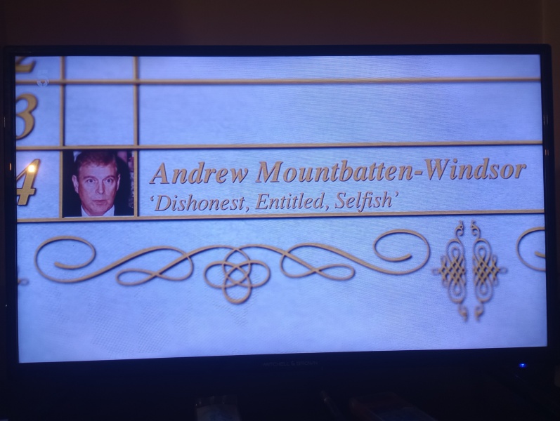 Andrew - continuing his effort to end the Monarchy Part 3
