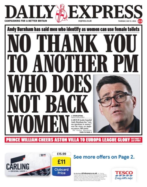 Is Andy Burnham reasonable to say only a small minority of women object to men being in their toilets? YABU he's right, YANBU he's wrong *titled tweaked by MNHQ at OP's request*