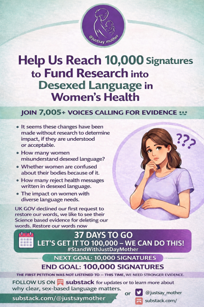 PARLIAMENTARY PETITION: FUND RESEARCH INTO DESEXED LANGUAGE IN WOMEN’S HEALTH