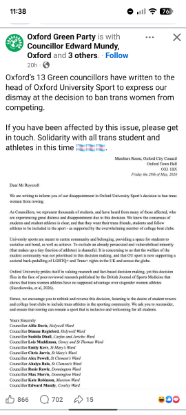 Oxford Greens v. Oxford University