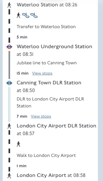Best way to get from Waterloo to LCY during tube strike?