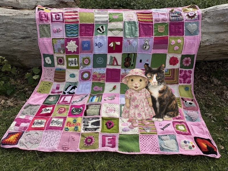 Part 2. Our blanket making for lovely waffle heads into its final stages.